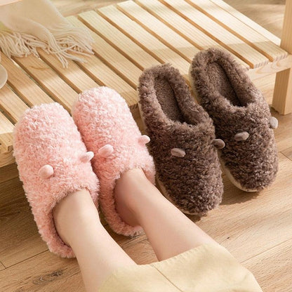 Couples Home Slippers Warm Cute Womans Mens Slipper Winter Shoes New Fashion Casual Fur Plush Slides Winter Slippers For Women House Slippers Fluffy Soft Comfy Fuzzy Slippers Faux Fur Plush Anti-Skid Slippers