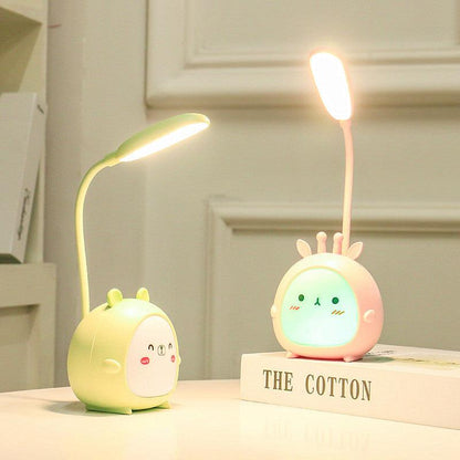 Cartoon Desk Lamp Eye Protection Energy-saving Reading Lamp USB Charging Sleeping Night Light LED Table Lamp for Kids Cute Study Lamps for Bedroom Décor