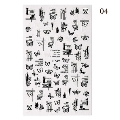 Blue Butterfly 3D Nail Stickers Flowers Leaves Self Adhesive Transfer Sliders Wraps Manicures Foils Decorations Decoration Tattoo Manicure Transfer Nail Decals Flowers Butterfly Designs Nails Supply Manicure Tips Design Nail Decoration