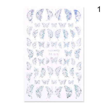 Blue Butterfly 3D Nail Stickers Flowers Leaves Self Adhesive Transfer Sliders Wraps Manicures Foils Decorations Decoration Tattoo Manicure Transfer Nail Decals Flowers Butterfly Designs Nails Supply Manicure Tips Design Nail Decoration