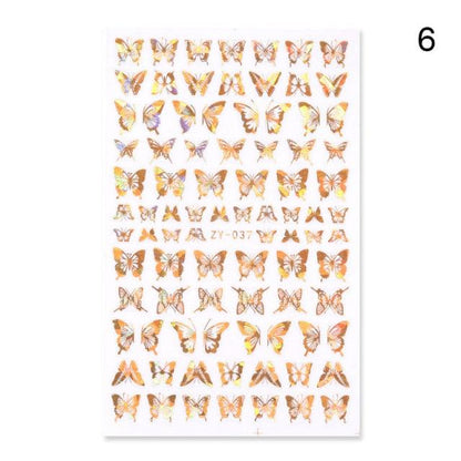 Blue Butterfly 3D Nail Stickers Flowers Leaves Self Adhesive Transfer Sliders Wraps Manicures Foils Decorations Decoration Tattoo Manicure Transfer Nail Decals Flowers Butterfly Designs Nails Supply Manicure Tips Design Nail Decoration