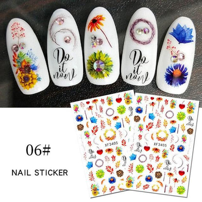 Maple Leaves 3D Nail Stickers Fall Leaf Flowers Line Sliders For Nails Self Adhesive Stickers Autumn Manicuring Decals Transfer Nail Decals Sticker For Pretty Girl Self-Adhesive Nail Decals Designer Nail Stickers for Acrylic