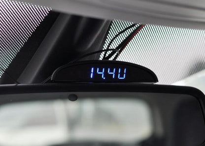 12V Car Interior 3 In 1 Car Clock Voltmeter Thermometer and Voltage Meter Monitor Touch Switch Blue Red Light Thermometers Voltmeter Gauge Electronic Clock LED Digital Display LCD Screen Clock
