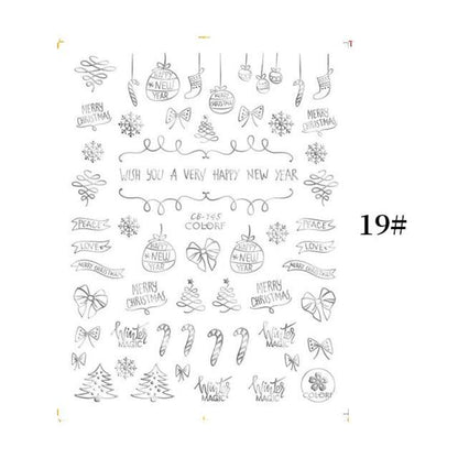 Sliver Bronzing Christmas Slider Nail Art 3D Decals Decoration Snowflake Nail Art Sticker Manicures Transfer Foil Xmas Gift  Nails Snowflake Nail Art Stickers Decals Christmas Nail 3D Self Adhesive Nail Stickers for Acrylic Nails Snowflake