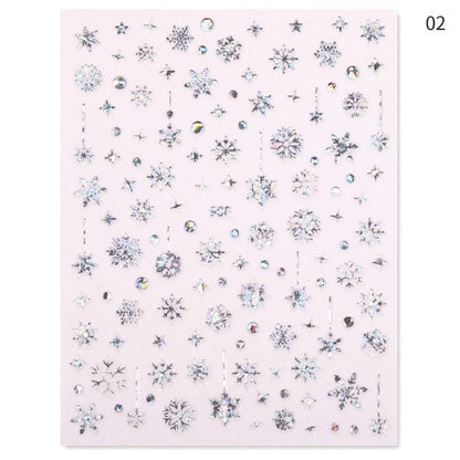 Sliver Bronzing Christmas Slider Nail Art 3D Decals Decoration Snowflake Nail Art Sticker Manicures Transfer Foil Xmas Gift  Nails Snowflake Nail Art Stickers Decals Christmas Nail 3D Self Adhesive Nail Stickers for Acrylic Nails Snowflake