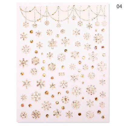 Sliver Bronzing Christmas Slider Nail Art 3D Decals Decoration Snowflake Nail Art Sticker Manicures Transfer Foil Xmas Gift  Nails Snowflake Nail Art Stickers Decals Christmas Nail 3D Self Adhesive Nail Stickers for Acrylic Nails Snowflake