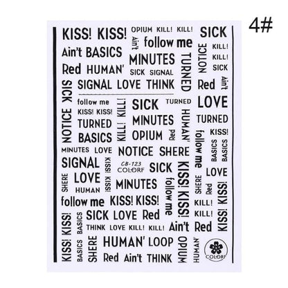 3D Nail Sticker Russian English Letter Sticker For Nails Foil Love Heart Design Accessories Fashion Manicures Sticker Decoration  Nail Art Stickers Water Transfer Nail Decals Full Wraps Gradient Acrylic Nail Kits for Women Manicure Decoration