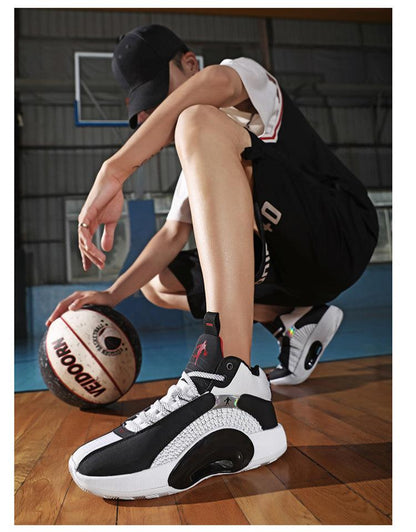 Men's Casual Breathable Comfortable Cushioned Soft Professional Sports Basketball Shoes Outdoor Street Sports Shoes Lightning Professional Anti Slip Sports Shoes For Running Walking