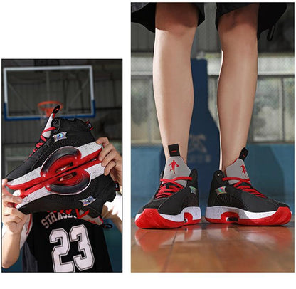 Men's Casual Breathable Comfortable Cushioned Soft Professional Sports Basketball Shoes Outdoor Street Sports Shoes Lightning Professional Anti Slip Sports Shoes For Running Walking