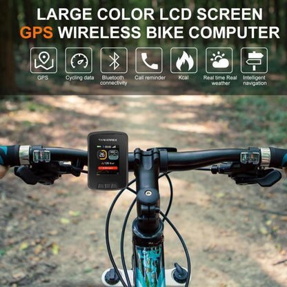 GPS Wireless Bike Computer Waterproof Bicycle Odometer Large Color LCD Screen Maps Navigation Cycling Speedometer Wired Bicycle Speedometer Waterproof Cycle Computer With Backlight LCD Display Automatic Sleep