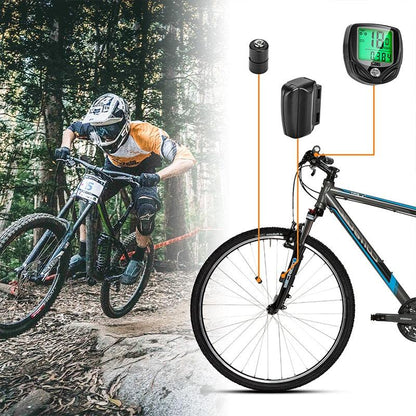 Bike Computer Wireless Waterproof Bicycle Computer 16 Functions Speed Cycle Speedometer Waterproof Wireless Bicycle Bike Computer And Cycling Odometer With Multi-Function LCD Backlight Display