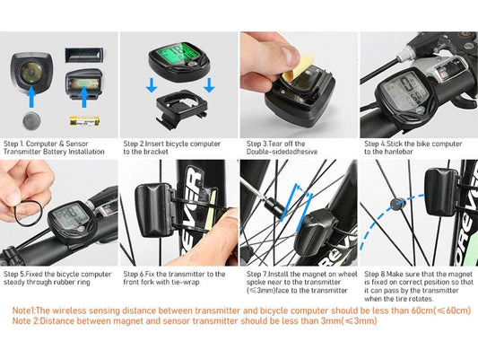 Bike Computer Wireless Waterproof Bicycle Computer 16 Functions Speed Cycle Speedometer Waterproof Wireless Bicycle Bike Computer And Cycling Odometer With Multi-Function LCD Backlight Display