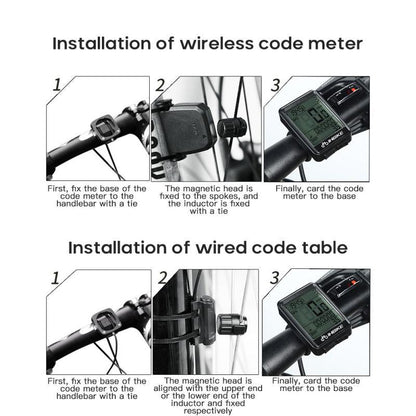 LCD Bike Code Meter Wired Wireless Mountain Bike Speedometer Bicycle Odometer Cycling Multifunctional And Waterproof Smart Backlight HD Digital LCD Big Display Auto Power Off And Wake-up Speedometer