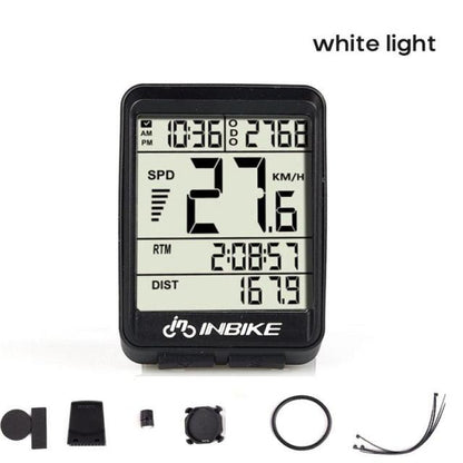 LCD Bike Code Meter Wired Wireless Mountain Bike Speedometer Bicycle Odometer Cycling Multifunctional And Waterproof Smart Backlight HD Digital LCD Big Display Auto Power Off And Wake-up Speedometer