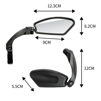 Bike Wide Range Back Sight Reflector Bike Mirror Bicycle Handlebar Rear View Mirror Bike Rear view Mirror Left With Light Reflector Safer No-Shock Bicycle Mirror Rearview Mirror Universal For Bike Bicycle