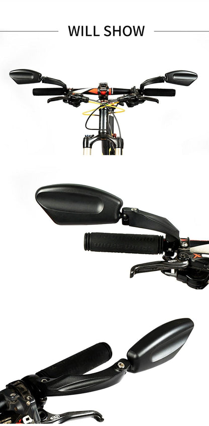 Bike Wide Range Back Sight Reflector Bike Mirror Bicycle Handlebar Rear View Mirror Bike Rear view Mirror Left With Light Reflector Safer No-Shock Bicycle Mirror Rearview Mirror Universal For Bike Bicycle