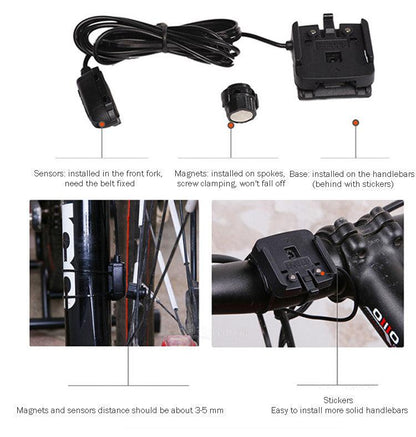 Bike Speed Meter Digital Bike Computer Multifunction Waterproof Sports Sensors Bicycle Computer Speedometer Waterproof 4 Line Display Odometer Cycling Multi Function Design