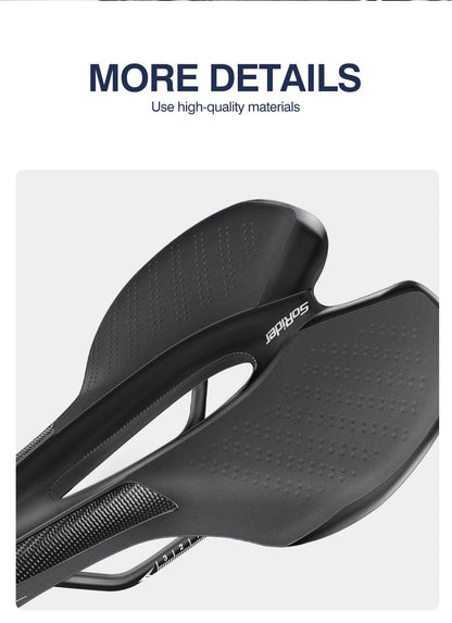 Road Bike Saddle Bicycle Seat With Warning Taillight USB Charging Mountain Cycling Racing PU Breathable Soft Seat Cushion Comfortable Bicycle Seat With Central Relief Zone Ergonomics Design Exercise Bike Seat