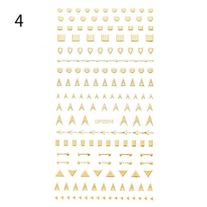 Black White 3D Nail Stickers Metal Gold Silver Geometric Tassel Strip Line Adhesive Transfer Decals Nail Art Design  Gold Silver Metal Nail Sticker  Metallic Curve Strip Line Nail Decal Self-Adhesive 3D Wave Design Nail Tips Decorations Manicure for Women