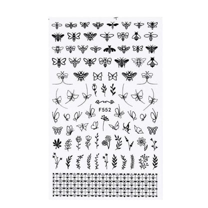 Black White 3D Nail Stickers Metal Gold Silver Geometric Tassel Strip Line Adhesive Transfer Decals Nail Art Design  Gold Silver Metal Nail Sticker  Metallic Curve Strip Line Nail Decal Self-Adhesive 3D Wave Design Nail Tips Decorations Manicure for Women
