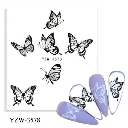 Autumn Simple Green Pink Pattern Water Nail Decal Sticker Flower Leaf Tree Winter Slider For Nail Art Manicuring Decoration Decals for Nail Art Decoration Including Hearts Stars Letters Bowknot Leaves Flowers Plants Fruits Butterflies