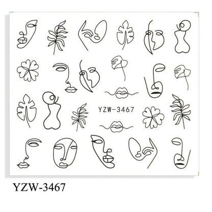 Autumn Simple Green Pink Pattern Water Nail Decal Sticker Flower Leaf Tree Winter Slider For Nail Art Manicuring Decoration Decals for Nail Art Decoration Including Hearts Stars Letters Bowknot Leaves Flowers Plants Fruits Butterflies