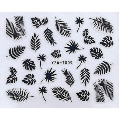 Nail Stickers for Manicure Nail Sticker Sliders For Nails Decal Self-adhesive Nails Figures Transfer Black Accessories Sliders Manicure Decoration 3D Nail Supplies Holographic Decals Transfer Sliders Nail Design Manicures Nail Self-Adhesive Sticker