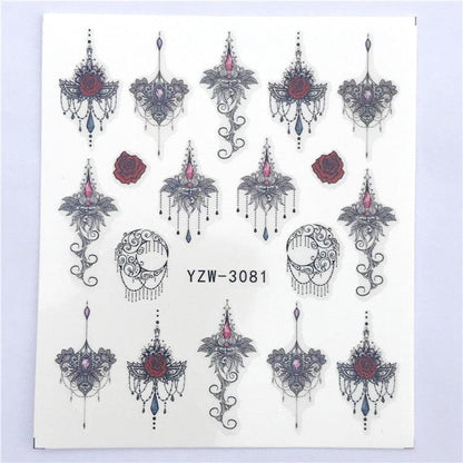 Fox Wolf Animal 3D Embossed Nail Sticker Flower Adhesive Manicure Slider Nail Art Tips Decorations Decals Manicure Design Golden Firework Star Accessories Heart Nail Art Stickers Glitter Decals Love Nail Sequins Laser Heart Nail