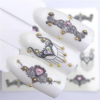 Fox Wolf Animal 3D Embossed Nail Sticker Flower Adhesive Manicure Slider Nail Art Tips Decorations Decals Manicure Design Golden Firework Star Accessories Heart Nail Art Stickers Glitter Decals Love Nail Sequins Laser Heart Nail