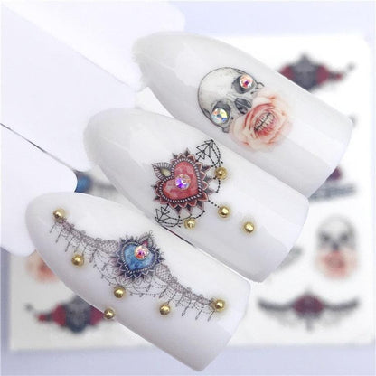 Fox Wolf Animal 3D Embossed Nail Sticker Flower Adhesive Manicure Slider Nail Art Tips Decorations Decals Manicure Design Golden Firework Star Accessories Heart Nail Art Stickers Glitter Decals Love Nail Sequins Laser Heart Nail