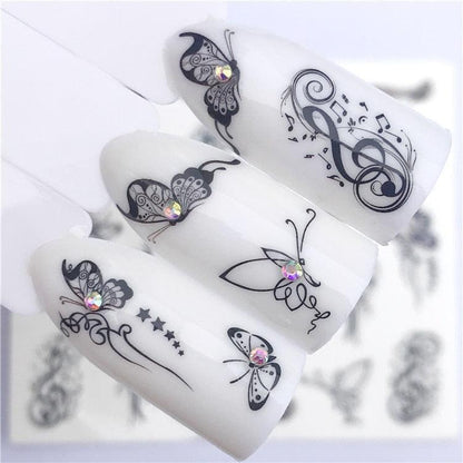 Fox Wolf Animal 3D Embossed Nail Sticker Flower Adhesive Manicure Slider Nail Art Tips Decorations Decals Manicure Design Golden Firework Star Accessories Heart Nail Art Stickers Glitter Decals Love Nail Sequins Laser Heart Nail