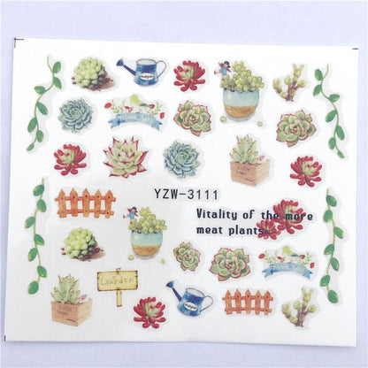 Fox Wolf Animal 3D Embossed Nail Sticker Flower Adhesive Manicure Slider Nail Art Tips Decorations Decals Manicure Design Golden Firework Star Accessories Heart Nail Art Stickers Glitter Decals Love Nail Sequins Laser Heart Nail