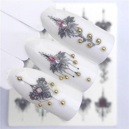 Fox Wolf Animal 3D Embossed Nail Sticker Flower Adhesive Manicure Slider Nail Art Tips Decorations Decals Manicure Design Golden Firework Star Accessories Heart Nail Art Stickers Glitter Decals Love Nail Sequins Laser Heart Nail