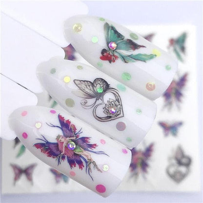 Fox Wolf Animal 3D Embossed Nail Sticker Flower Adhesive Manicure Slider Nail Art Tips Decorations Decals Manicure Design Golden Firework Star Accessories Heart Nail Art Stickers Glitter Decals Love Nail Sequins Laser Heart Nail