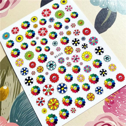 Cute rabbit Cute cat  Japanese Justice Girl 3D Back Glue Nail Sticker Nail Decoration Nail Art Nail Ornament Self Adhesive Nail Decals for Nail Art Decoration Including Hearts Stars Letters Bowknot Leaves Flowers Plants Fruits Butterflies for Woman