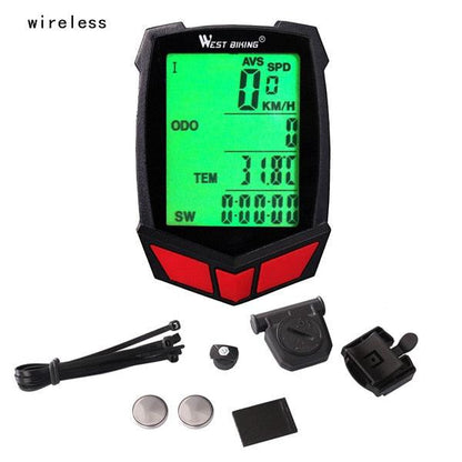 Bicycle Computer Wireless 20 Functions Speedometer Odometer Cycling Wireless Bike Computer Waterproof Bicycle Speedometer Odometer Support Smart Sensor LCD Backlight Display For Road Cycling