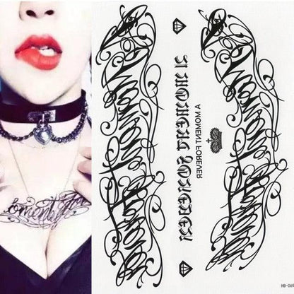 Elegant Temporary Waterproof Tattoos Big Tribal Sticker Black Large Body Art Makeup Fake Tattoo For Mens Womens