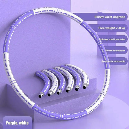 Professional Sports Fitness Hula Hoop Stainless Steel Elastic Thickened Foam Hula Hoop - Detachable Size Adjustable