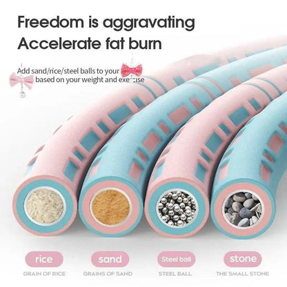 Professional Sports Fitness Hula Hoop Stainless Steel Elastic Thickened Foam Hula Hoop - Detachable Size Adjustable