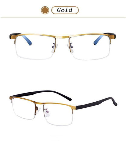 Progressive Reading Glasses Multifocal Anti Blue Ray Glass Glasses Half Frame Metal Alloy  For Men And Women Reading Glasses Anti Blue Ray Multifocus Reader