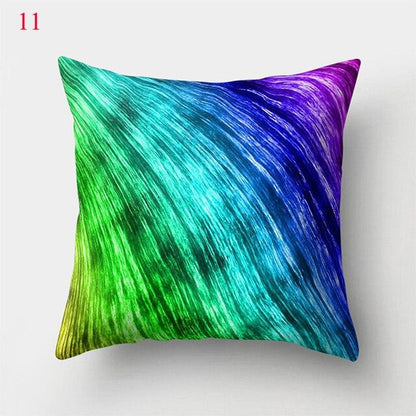 Rainbow Pillowcase Colorful Pillow Covers Cushion Cover Rainbow Throw Pillow Case Cushion Covers Abstract Swirl Rainbow Blue Green Red Bright Colors Wave Blend Throw Pillow Covers
