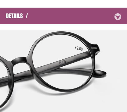 Read Eyeglass Men Women Round Vintage Reading Glasses Blue Light Blocking Glasses Men Women Retro Thick Round Rim Frame Eyeglasses Light Weight With Spring Hinge Easy To Carry +1 +1.5 +2 +2.5 +3 +3.5