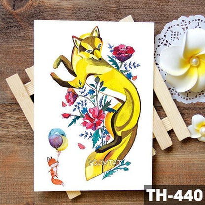 Realistic 3D Wolf Moon Temporary Tattoo Sticker Waterproof Stylish Body New Luxury Animal Tattoo For Men Women