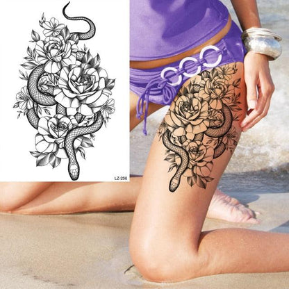 Realistic Lion Temporary Tattoo Black Warrior Sticker Waterproof Luxury Tattoo For Men Women
