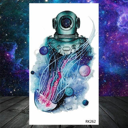 Realistic Small Planets Temporary Tattoos Arm Waterpoof Black Sticker Space Planets For Girls And Boys
