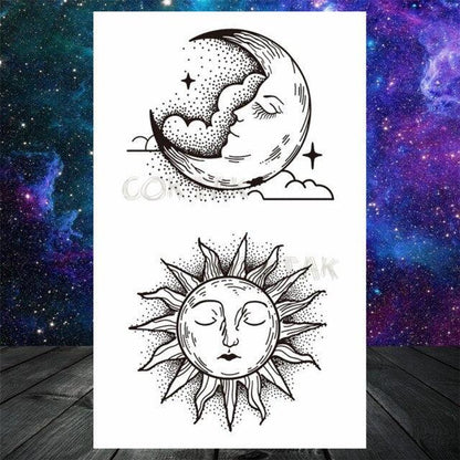 Realistic Small Planets Temporary Tattoos Arm Waterpoof Black Sticker Space Planets For Girls And Boys