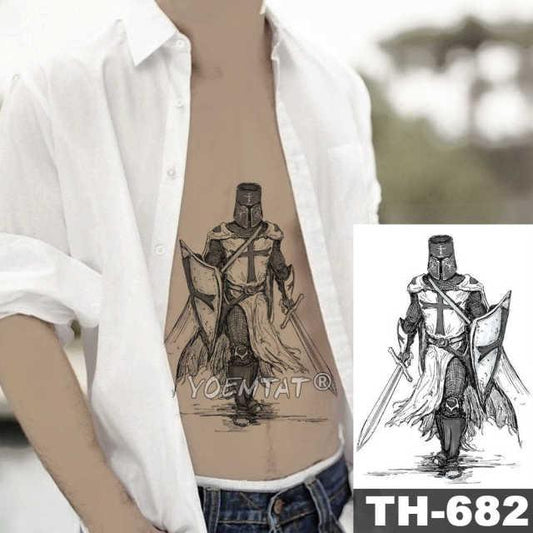 Realistic Temporary Lion Wolf Sticker Tattoo Waterproof Elegant Body Arm Warrior Tattoo For Mens