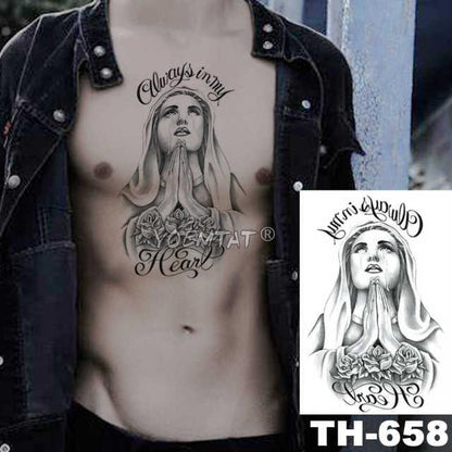 Realistic Temporary Lion Wolf Sticker Tattoo Waterproof  Elegant Body Arm Warrior Tattoo For Mens