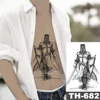 Realistic Temporary Lion Wolf Sticker Tattoo Waterproof  Elegant Body Arm Warrior Tattoo For Mens