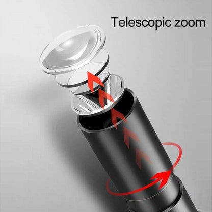 Rechargable Mini Portable Waterproof USB LED  Pocket LED Flashlight Hight Super Bright Flashlight Telescopic Zoom Water Resistant Torch  Great For Indoor/Outdoor Activities Night Camping Hiking